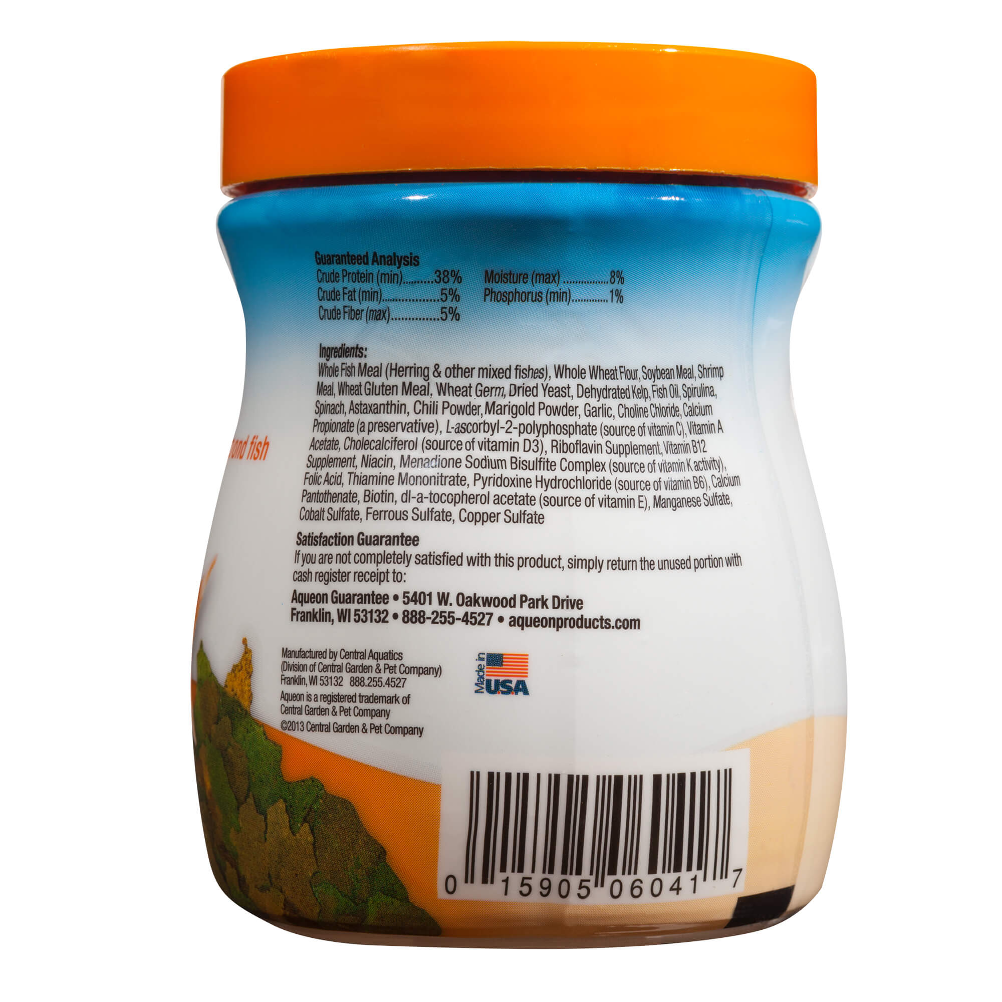 Aqueon Goldfish Flakes Back Label